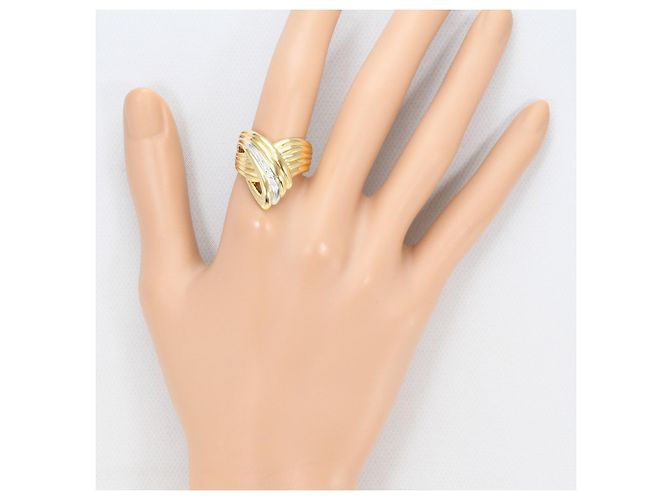 Autre Marque PT900 Platin- und 18K Gelbgold-Ring mit Diamant Golden - Ansicht 7