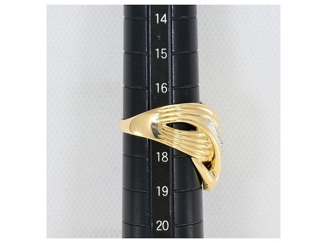 Autre Marque PT900 Platin- und 18K Gelbgold-Ring mit Diamant Golden - Ansicht 8