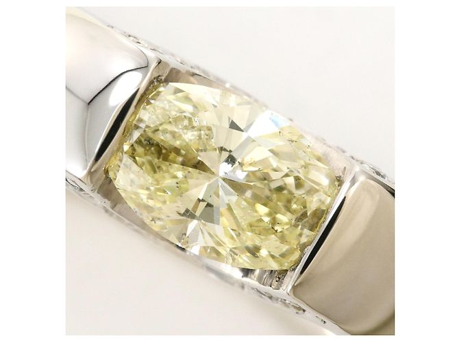 Autre Marque Platin-Ring mit gelbem Diamanten - Ansicht 2
