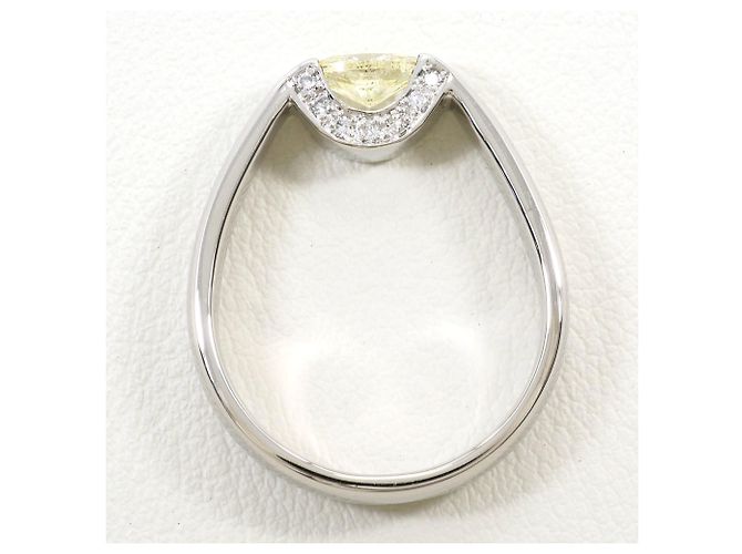 Autre Marque Platin-Ring mit gelbem Diamanten - Ansicht 3