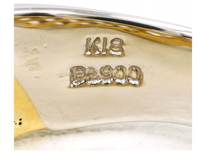 Autre Marque Platin- und Gelbgold-Ring mit Diamant Golden - Ansicht 5