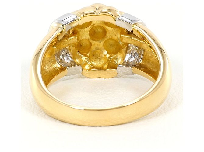 Autre Marque Anello a fascia in platino e oro giallo 18K D'oro - vista 4