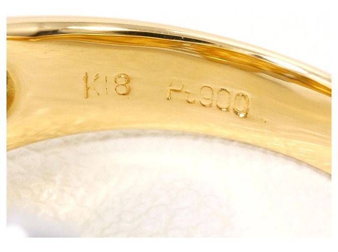 Autre Marque Anello a fascia in platino e oro giallo 18K D'oro - vista 5