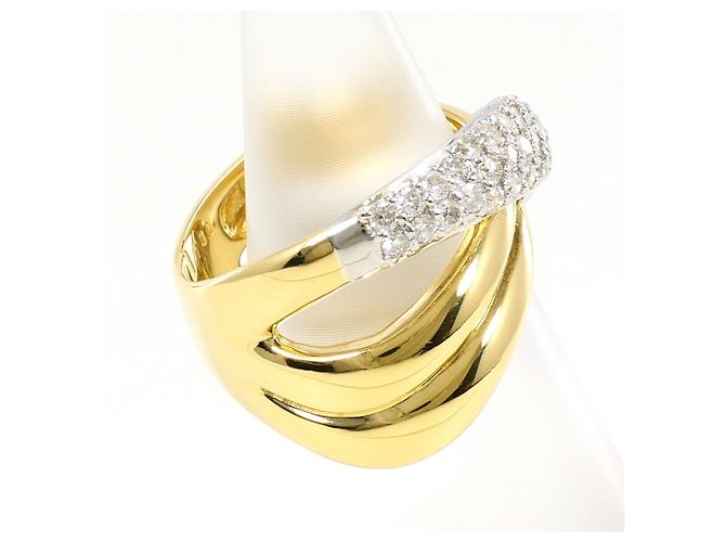 Autre Marque Ring aus Platin und Gelbgold mit Diamant Golden - Ansicht 3