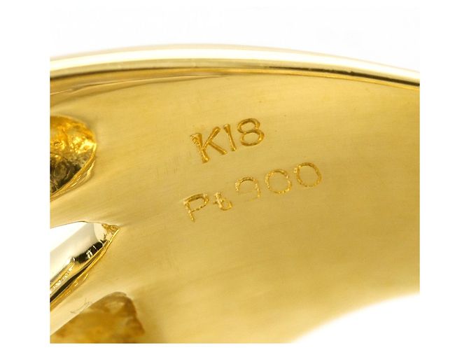 Autre Marque Ring aus Platin und Gelbgold mit Diamant Golden - Ansicht 5