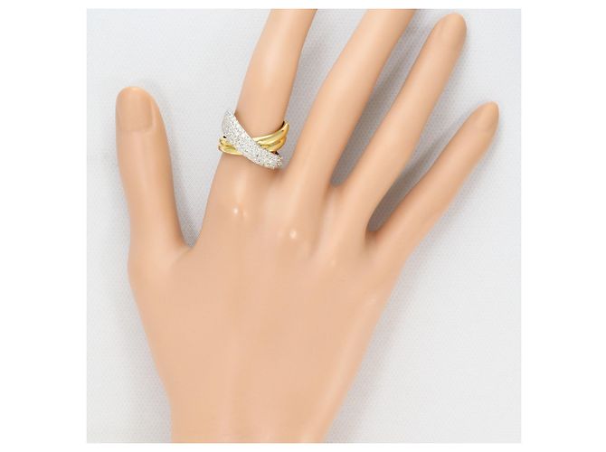 Autre Marque Ring aus Platin und Gelbgold mit Diamant Golden - Ansicht 7