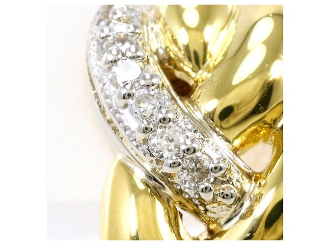 Autre Marque Orecchini a clip in oro giallo 18K e platino con diamante D'oro - vista 2