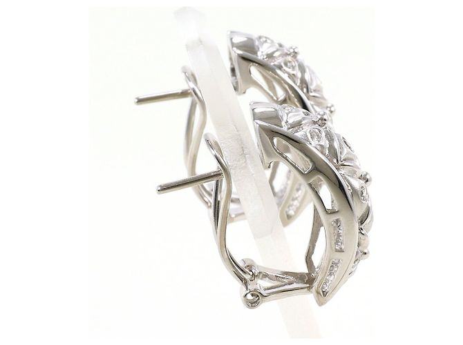 Autre Marque Orecchini a lobo in oro bianco 18K e diamanti D'oro - vista 3