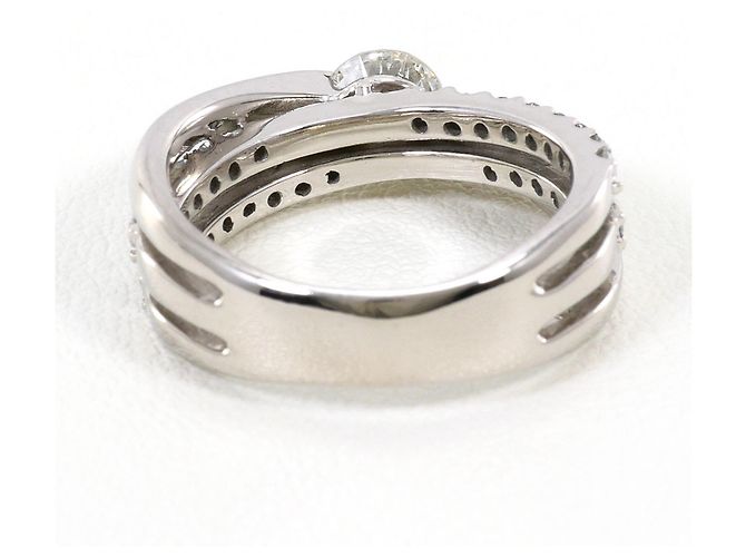 Autre Marque 18K Weißgold-Ring mit Diamant Golden - Ansicht 4