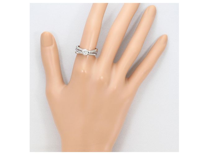 Autre Marque 18K Weißgold-Ring mit Diamant Golden - Ansicht 7