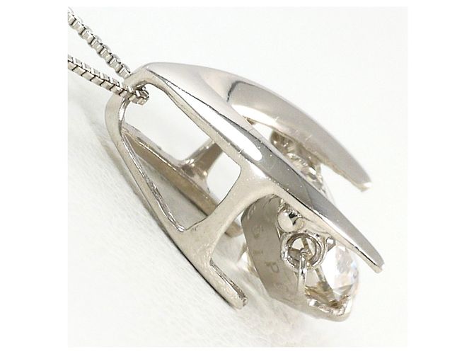 Autre Marque Platinhalskette mit Diamantanhänger - Ansicht 2