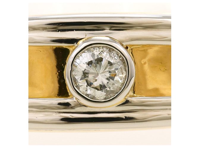 Autre Marque K20 Gelbgold Diamantring Weiß - Ansicht 2