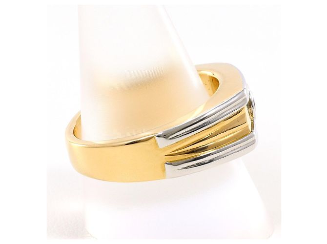 Autre Marque K20 Gelbgold Diamantring Weiß - Ansicht 3