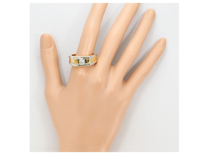 Autre Marque K20 Gelbgold Diamantring Weiß - Ansicht 7