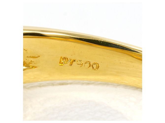 Autre Marque 18K Gelbgold- und Platin-Diamantring Golden - Ansicht 5