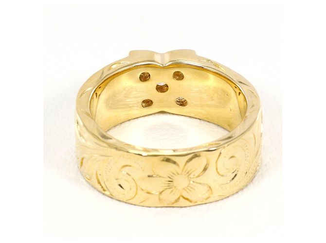 Autre Marque 14K Gelbgold-Ring mit Diamant Golden - Ansicht 4
