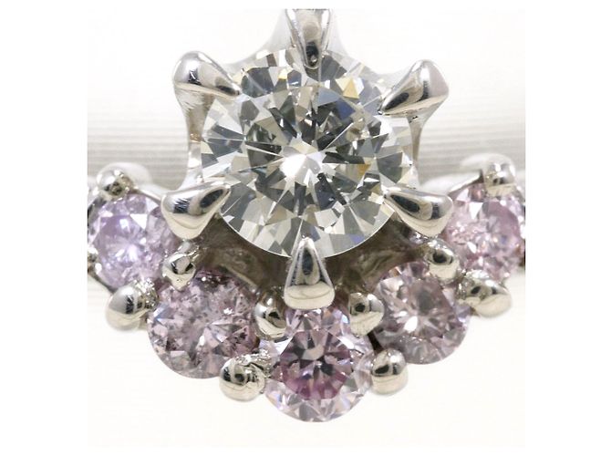 Autre Marque Platin- und Diamantring Pink - Ansicht 2