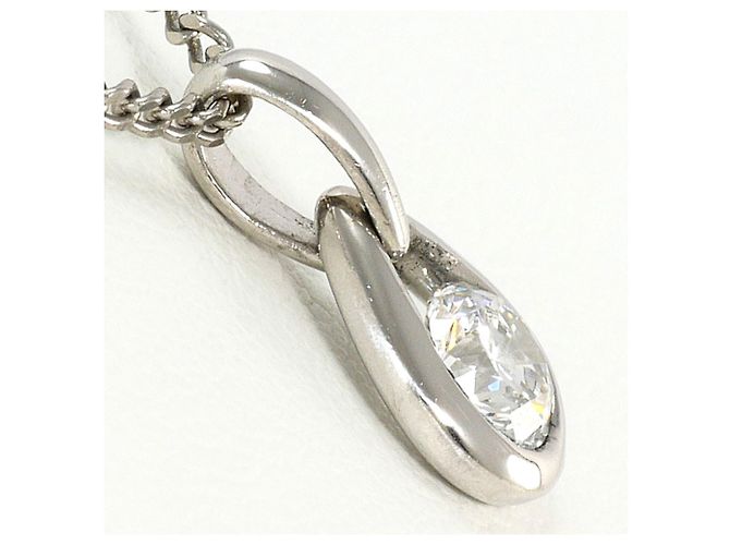 Autre Marque Platinanhänger-Halskette mit Diamant - Ansicht 2