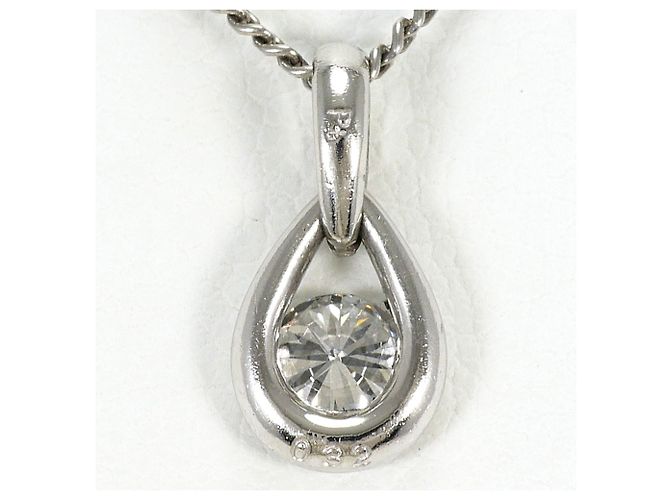 Autre Marque Platinanhänger-Halskette mit Diamant - Ansicht 3
