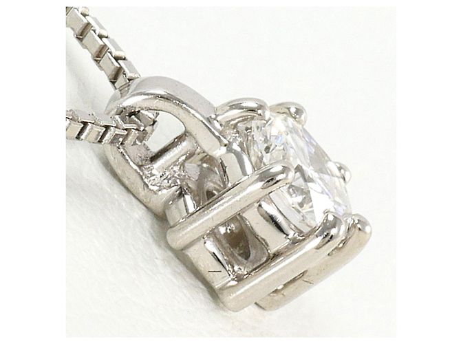 Autre Marque Platinhalskette mit Diamantanhänger - Ansicht 2