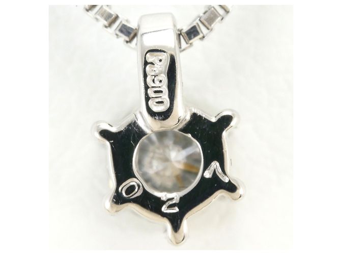 Autre Marque Platinhalskette mit Diamantanhänger - Ansicht 4