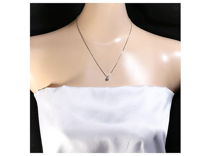Autre Marque Platinhalskette mit Diamantanhänger - Ansicht 6