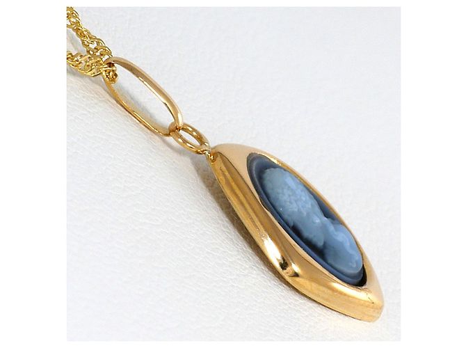 Autre Marque Collana in oro giallo 18K con cammeo in pietra D'oro - vista 2