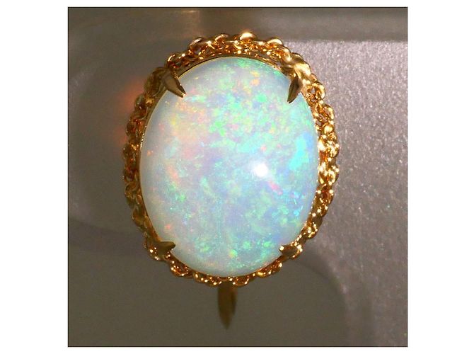 Autre Marque Orecchini a clip in oro giallo 18K con opale D'oro - vista 2