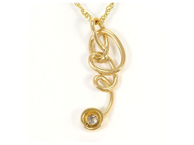 Autre Marque Collana in oro giallo 18K con diamante D'oro - vista 3
