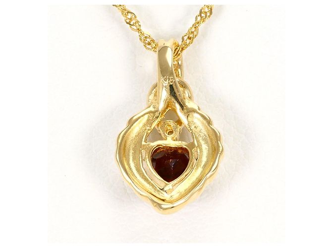 Autre Marque 18K Gelbgoldhalskette mit Granat und Diamant Golden - Ansicht 3