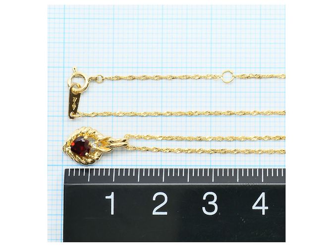 Autre Marque 18K Gelbgoldhalskette mit Granat und Diamant Golden - Ansicht 4