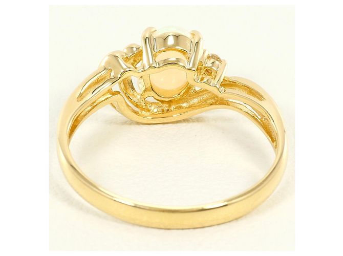 Autre Marque 18K Gelbgold-Ring mit Opal und Diamant Golden - Ansicht 4