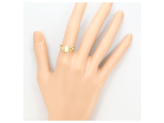 Autre Marque 18K Gelbgold-Ring mit Opal und Diamant Golden - Ansicht 6