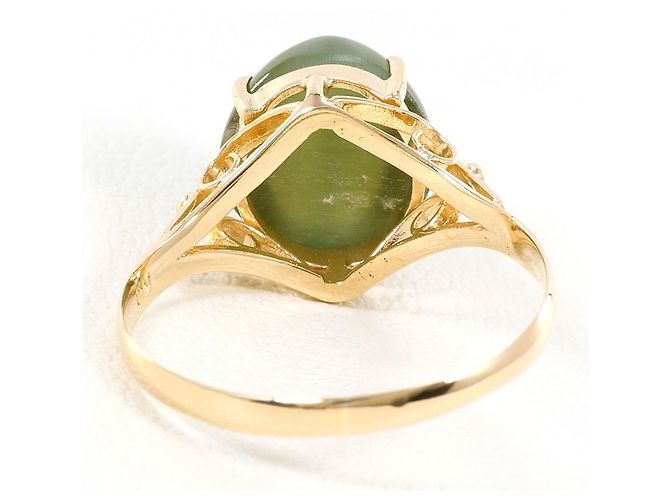 Autre Marque 10K Gelbgold-Ring mit Katzenaugenstein Golden - Ansicht 3