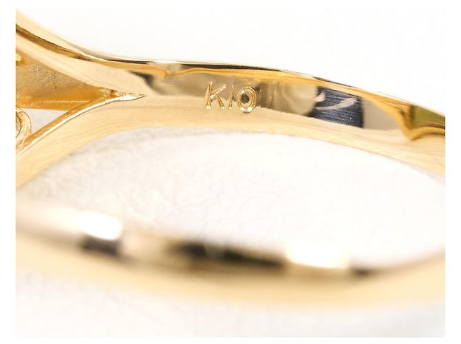 Autre Marque 10K Gelbgold-Ring mit Katzenaugenstein Golden - Ansicht 4