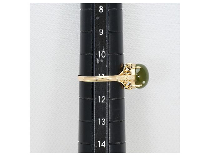 Autre Marque 10K Gelbgold-Ring mit Katzenaugenstein Golden - Ansicht 7