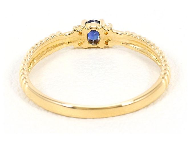 Autre Marque 18K Gelbgold-Ring mit Saphir und Diamant Golden - Ansicht 3