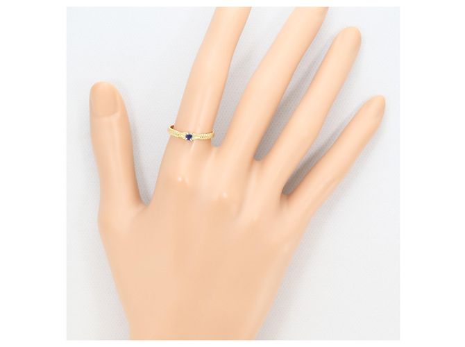 Autre Marque 18K Gelbgold-Ring mit Saphir und Diamant Golden - Ansicht 5