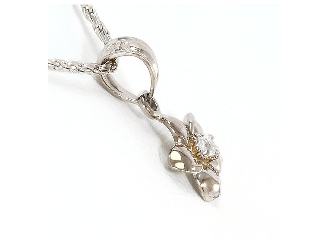 Autre Marque Collana in oro bianco 14K con zirconio D'oro - vista 2