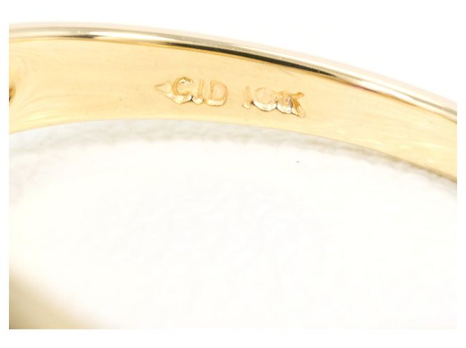 Autre Marque Gelbgold 10K Ring mit Granat und Diamant Golden - Ansicht 4