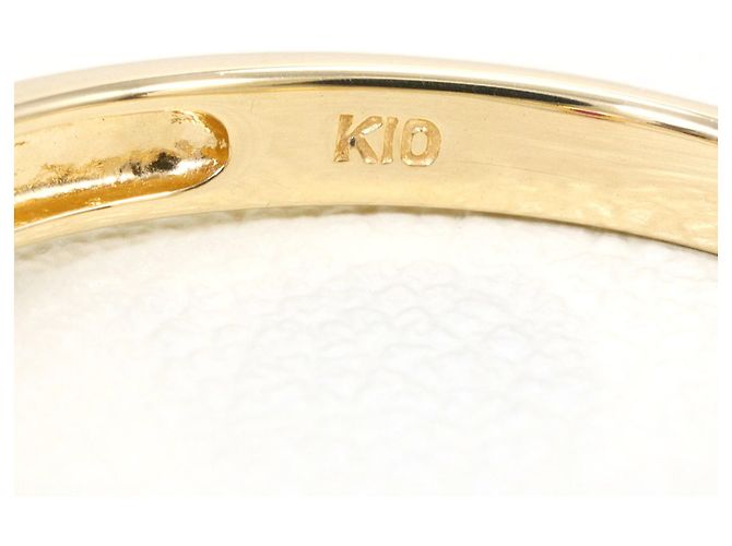 Autre Marque 10K Gelbgoldring mit Rubin und Diamant Golden - Ansicht 4