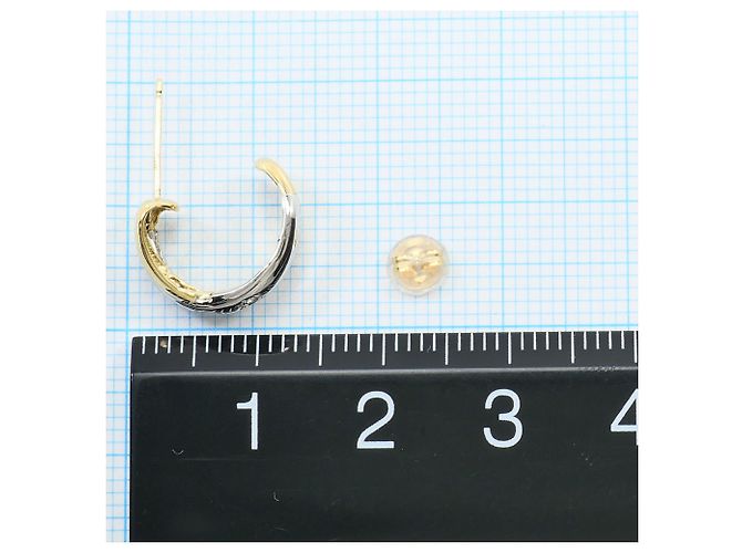 Autre Marque Orecchini a me mezza cerchio in oro giallo 18K e platino e diamanti D'oro - vista 3