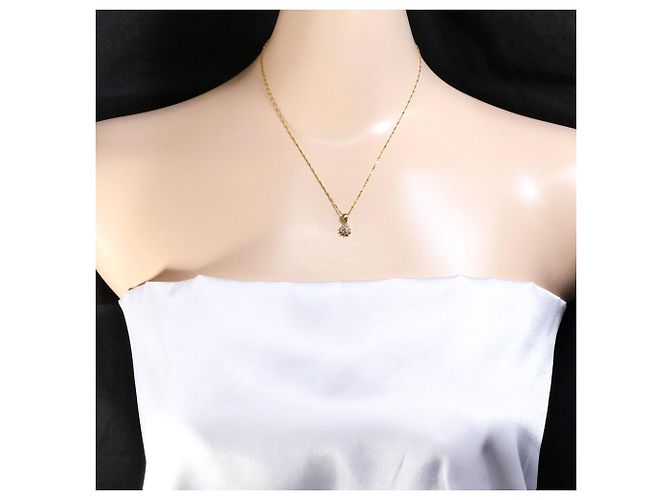 Autre Marque Collana in platino PT900 e oro giallo 18K con diamante D'oro - vista 5