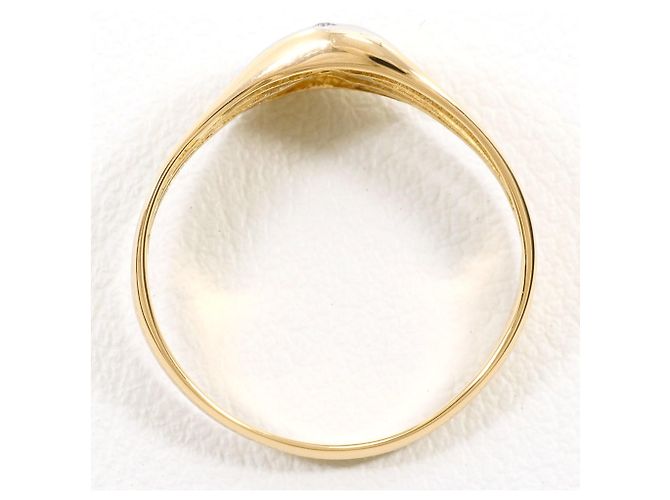 Autre Marque 18K Gelbgold- und Platin-Ring mit Diamant Golden - Ansicht 2