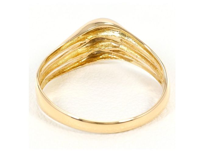 Autre Marque 18K Gelbgold- und Platin-Ring mit Diamant Golden - Ansicht 3