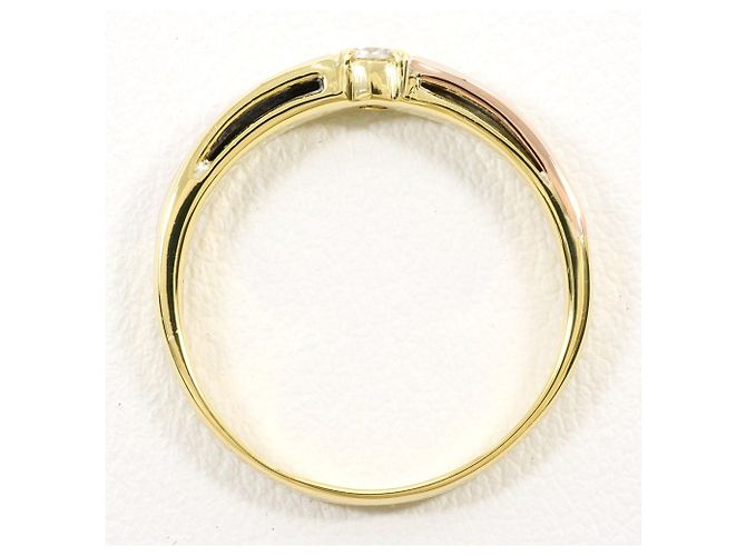 Autre Marque Eleganter Multi-Metall-Diamantring Golden - Ansicht 2