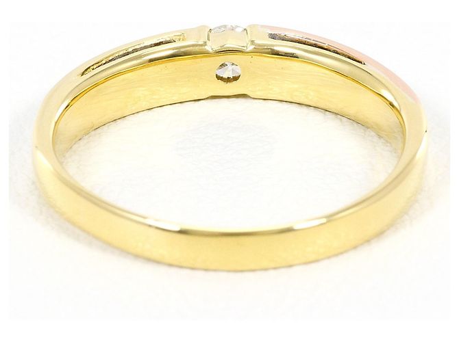 Autre Marque Eleganter Multi-Metall-Diamantring Golden - Ansicht 3