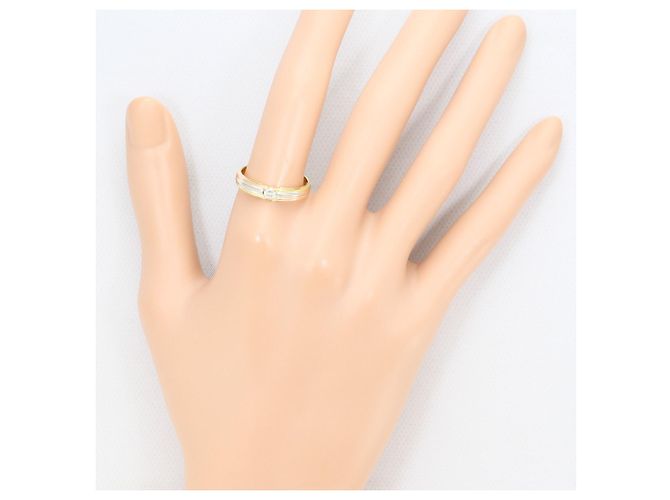 Autre Marque Eleganter Multi-Metall-Diamantring Golden - Ansicht 5