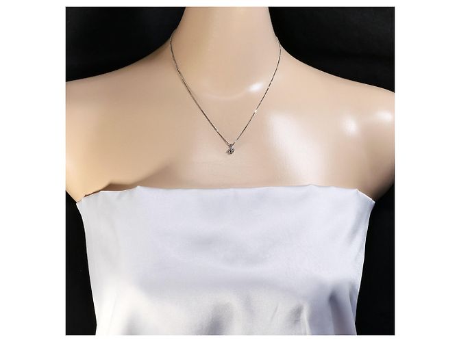 Autre Marque Platin-Halskette mit Diamant - Ansicht 6