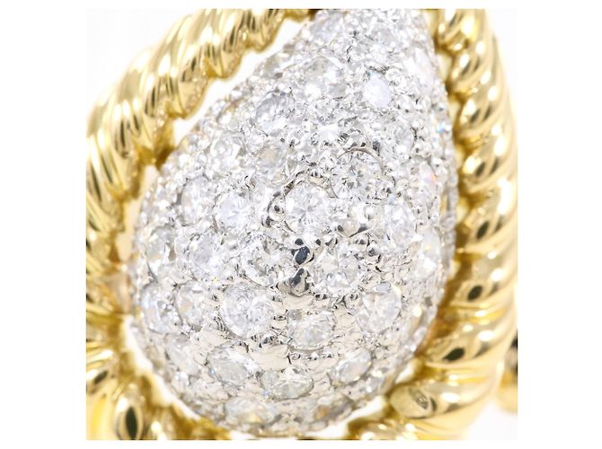 Autre Marque Platin- und Gelbgold-Diamantring Golden - Ansicht 2